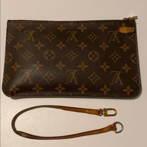 AUTHENTIC LOUIS VUITTON zippered clutch w strap
